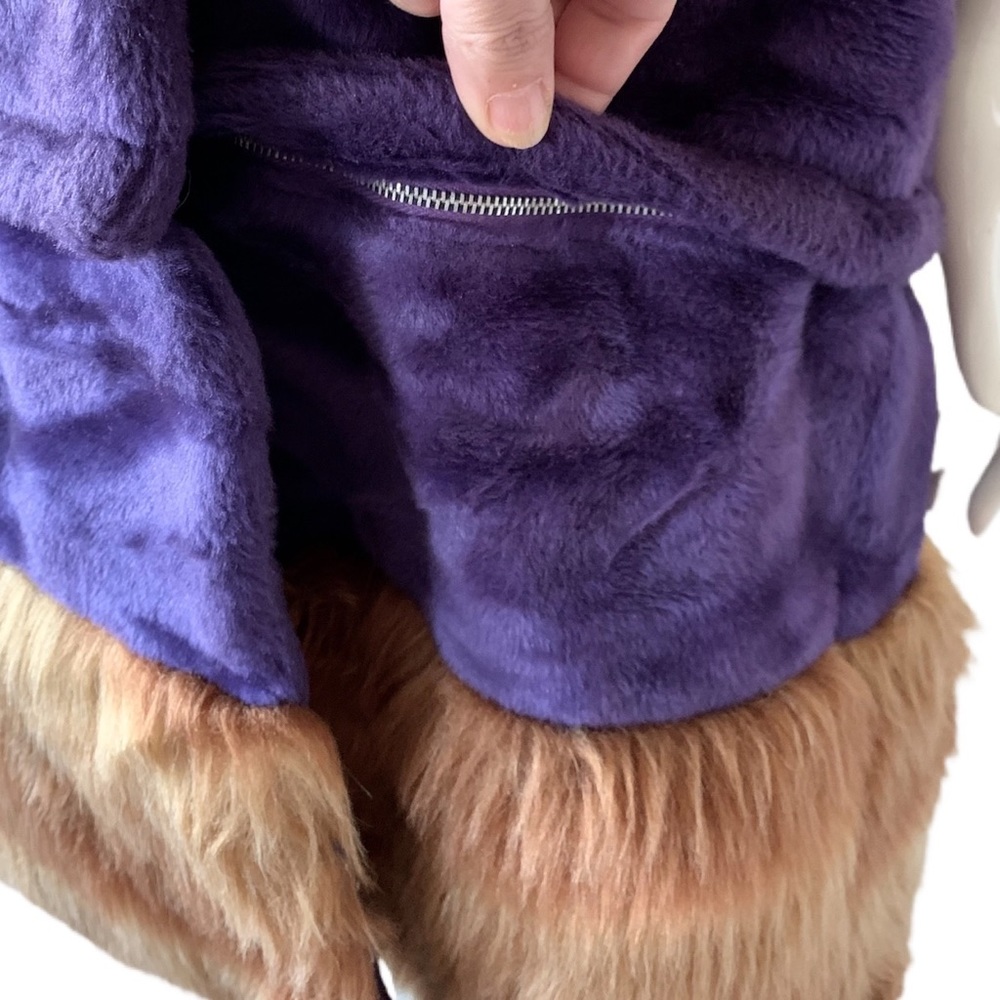 Vtg Rare Purple 60’s Penny Lane Faux Fur Coat - Picture 5 of 7
